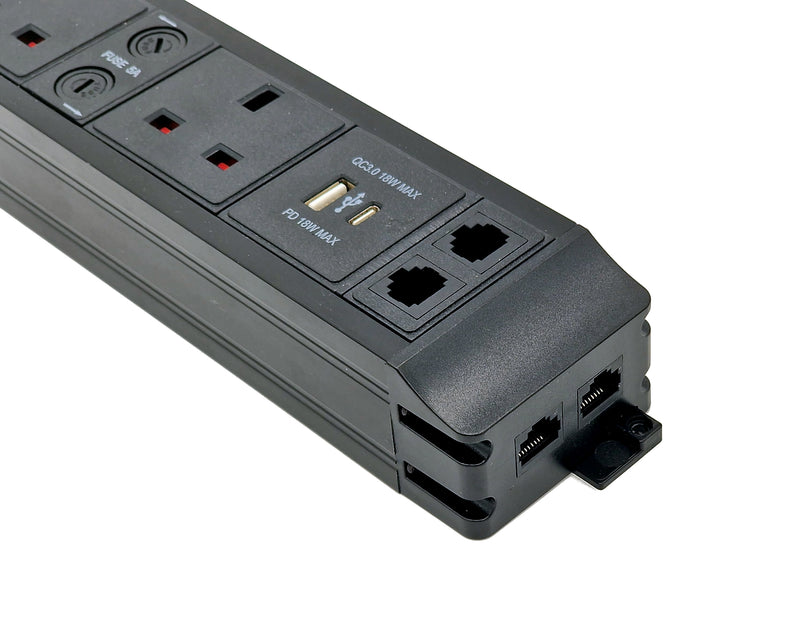 PP6/2DCU - 6 Power 2 USB & Cat6 Data Under Desk Power Unit