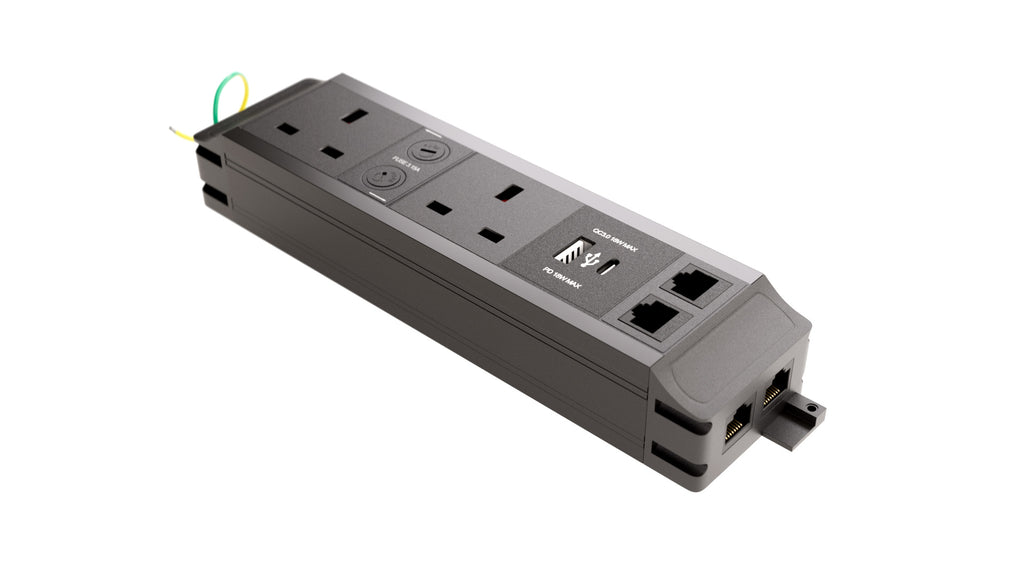 Pp2 Adapter Module PP2/2DCU - 2 Power 2 USB & Cat6 Data Under Desk Power Unit
