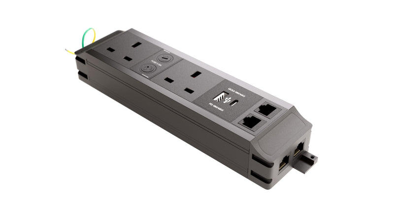 PP2/2DCU - 2 Power 2 USB & Cat6 Data Under Desk Power Unit