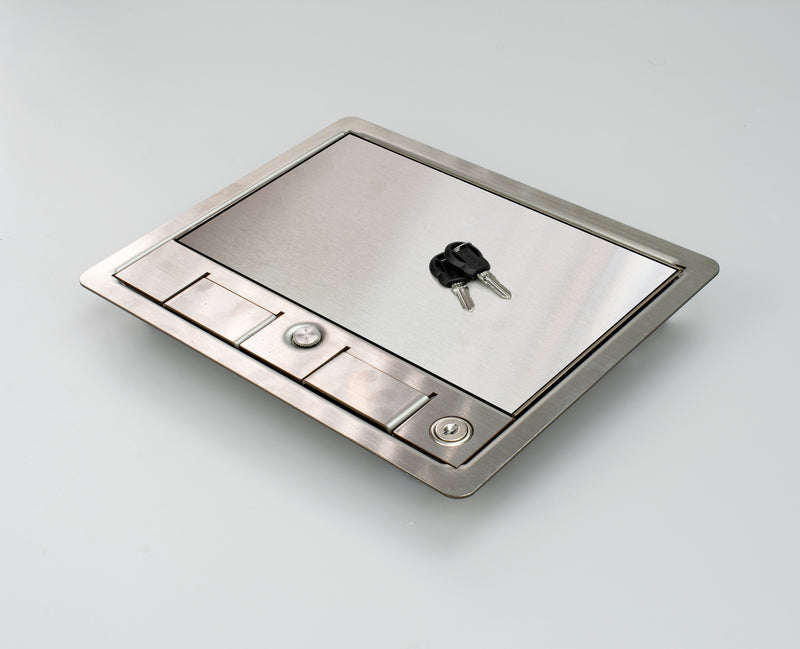 SSL296FL/LL - Lockable Stainless Steel Frame & Lid with Flush Stainless Lid Insert Fitted