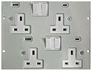 ST0290/USB/2 - Dual Twin Switched Sockets Plate with USB