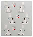 ST0290/RCD/3 - Triple RCD Protected Twin Switched Sockets Plate