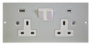 ST0291/USB - Twin Sockets with USB Plate