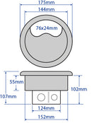 FGG152USB/A-C - 152mm Standard Power Grommet with USB - Type A & C