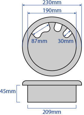 209mm White Floor Grommet