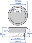 209mm Stainless Steel Lid Power Grommet