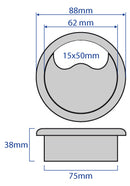 75mm Desk Grommet Grey Only