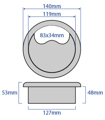 FGG127C-SF - 127mm Standard Floor Grommet (Smooth Finish)