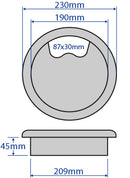 209mm Stainless Steel Lid Floor Grommet