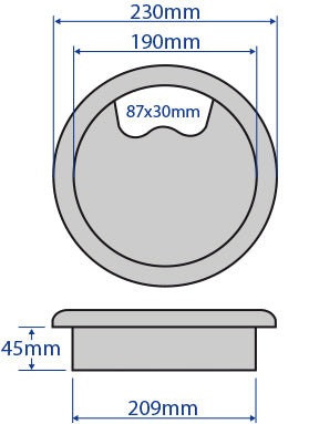 209mm Stainless Steel Lid Floor Grommet