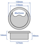 FGS127C - 127mm Stainless Steel Floor Grommet