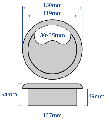FGS127C - 127mm Stainless Steel Floor Grommet
