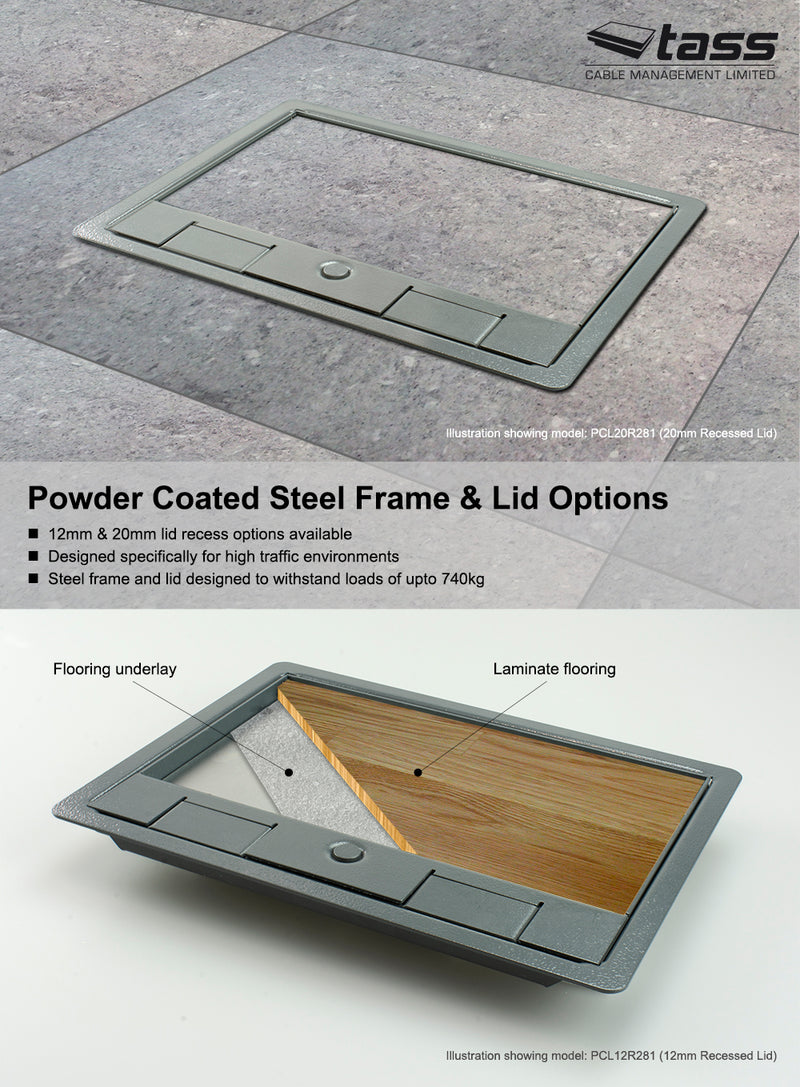 PCL12R311 - Powder Coated Steel Frame & Lid (12mm Recess)