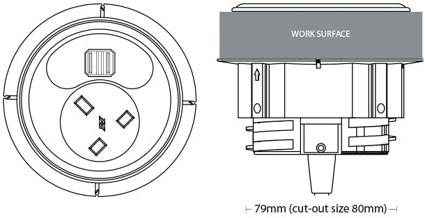 PGW80/USB - Power & USB Desk Grommet in White (Type A & C)