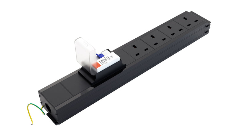 P-PACK4PF/NF/RCBO - 4 Power RCBO Protected Under Desk Power Unit