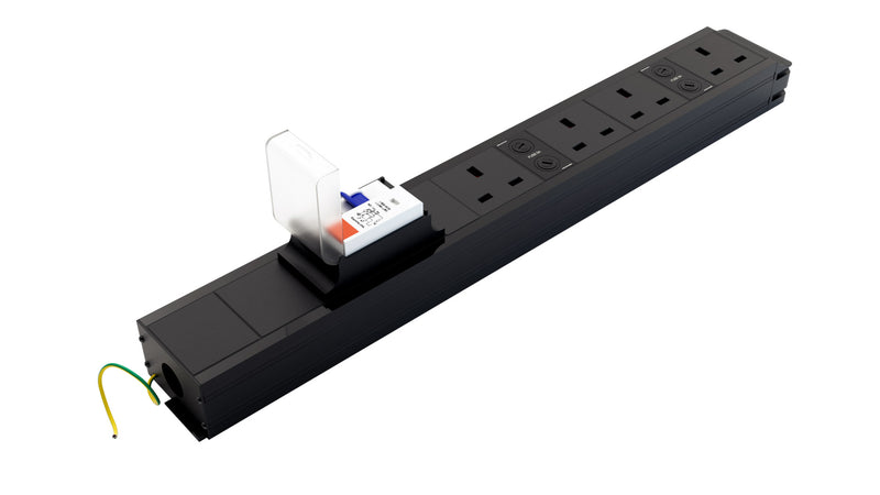 P-PACK4PF/RCBO - 4 Power RCBO Protected Under Desk Power Unit