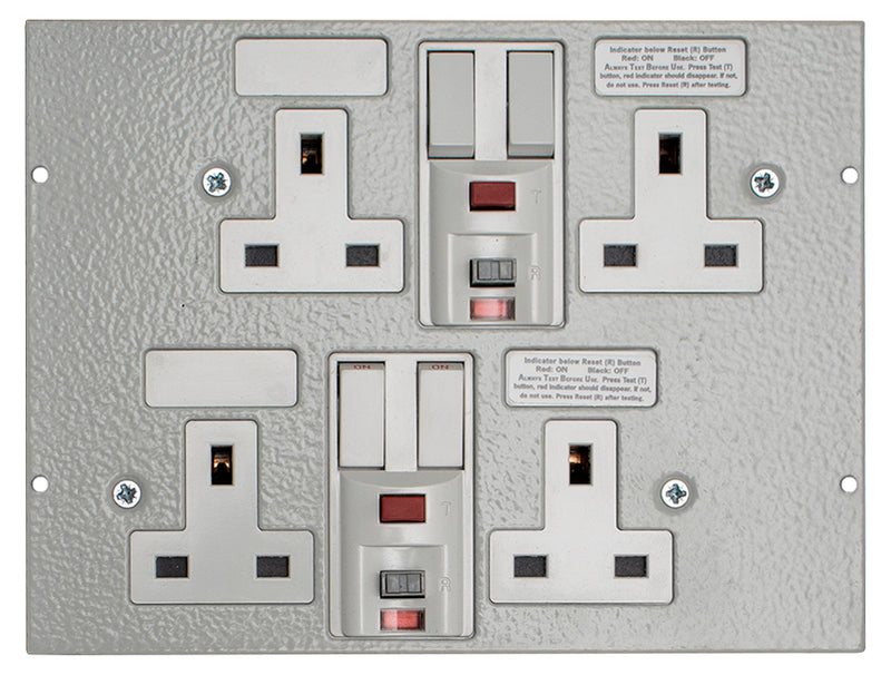 ST0290/RCD/2 - Dual RCD Protected Twin Switched Sockets Plate
