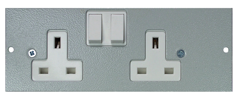 ST0290/LH - Left Hand Twin Switched Sockets Plate