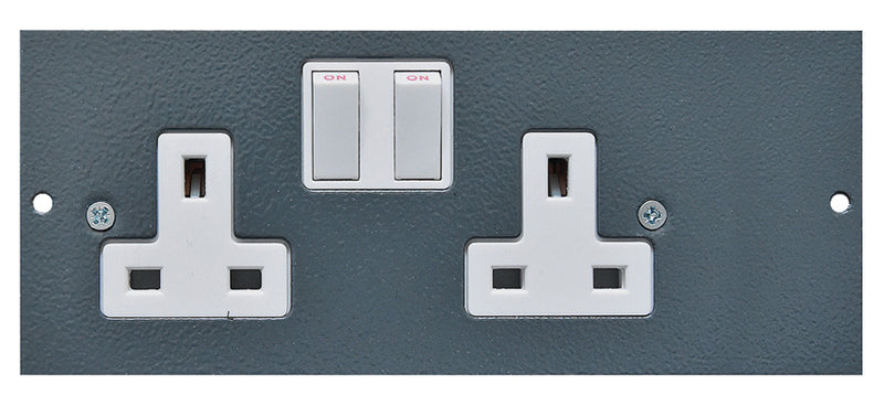 ST0300/LH - Left Hand Twin Switched Sockets Plate