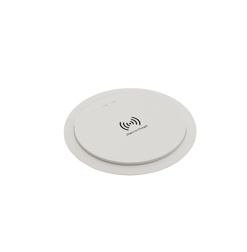 PGWUSB80/WC - Power & USB Desk Grommet in White with Wireless charging